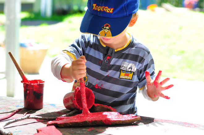 preschool painting-boy